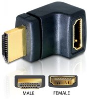 Delock HDMI Stecker > HDMI Buchse 90° oben - HDMI 1.3 - HDMI 1.3 - Nero
