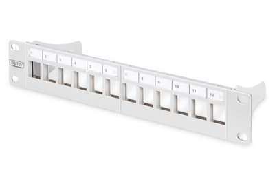 DIGITUS Pannello patch modulare - 8 porte - Montaggio a rack - 1U - Grigio - 270 mm - 120 mm - 171,2