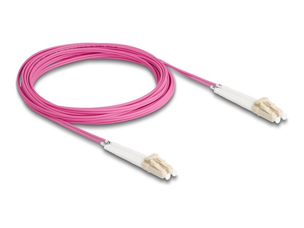 Delock Cavo in fibra ottica LC Duplex per LC Duplex multimode OM4 angolato 5 m - 5 m - OM4 - LC - LC