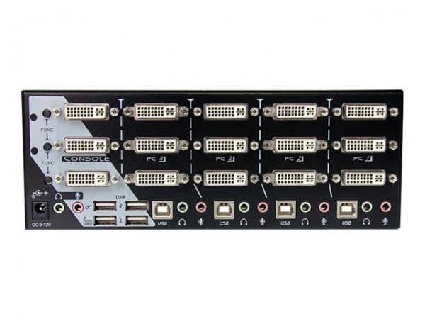 StarTech.com Switch KVM DVI USB per monitor triplo a 4 porte con audio e hub USB 2.0 - 1920 x 1200 P