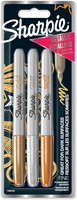 Sharpie 1986006 - 3 pz - Bronzo - Oro - Argento - Punta sottile - Bronzo - Oro - Grigio - Argento -
