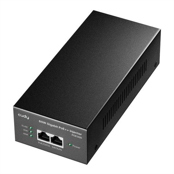 CUDY 60W PoE+/PoE Injector POE300 - Interruttore - 1 Gbps