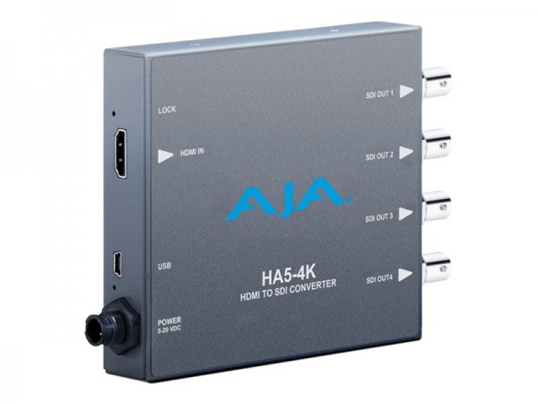 AJA HA5-4K - Convertitore video attivo - Grigio - 4096 x 2160 - - - 480i - 480p - 576i - 576p - 720p