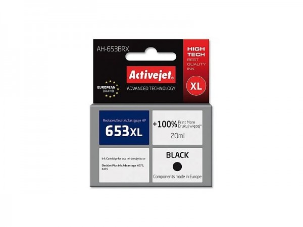 Activejet AH-653BRX Ink Replacement HP 653XL 3YM75AE Premium - Compatibile - Cartuccia di inchiostro