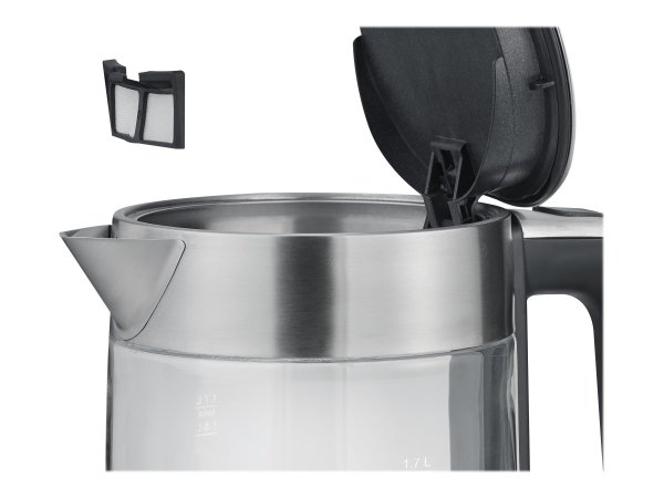 SEVERIN WK 3420 - 1,7 L - 2200 W - Nero - Acciaio inox - Trasparente - Vetro - Acciaio inox - Indica