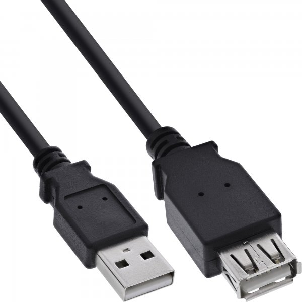 InLine Cavo USB 2.0 A maschio / A femmina - prolunga - nero - 1m