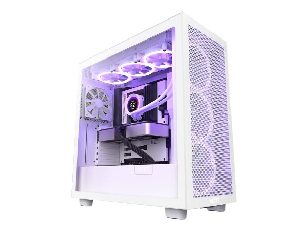 NZXT H7 Flow - Midi Tower - PC - Bianco - ATX - EATX - micro ATX - Mini-ITX - Acciaio galvanizzato -