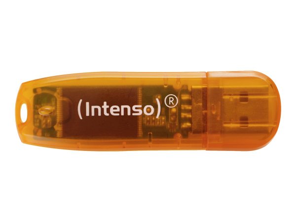 Intenso Rainbow Line 64GB Orange 2er - 64 GB - USB tipo A - 2.0 - 28 MB/s - Cuffia - Arancione