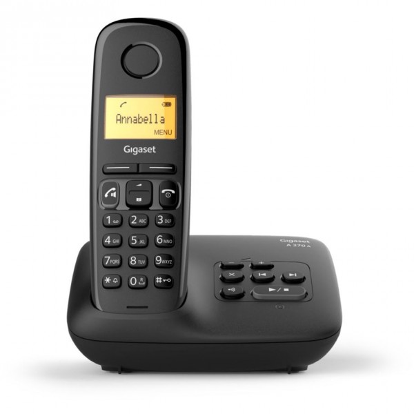 Gigaset A270A - Telefono analogico/DECT - Cornetta wireless - Telefono con vivavoce - 80 voci - Iden