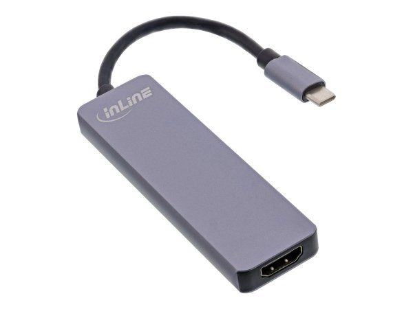 InLine Multi-hub USB 3.2 Gen.1 - 2x USB-A - HDMI 4K/30Hz - lettore di schede - alu