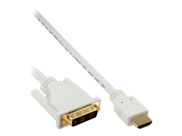 InLine Cavo HDMI maschio a DVI 18+1 maschio - 0,5m - contatti dorati - bianco