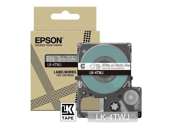 Epson LK-4TWJ - Nero - Trasparente - Trasferimento termico - Opaco - LabelWorks LW-C410 - 1,2 cm