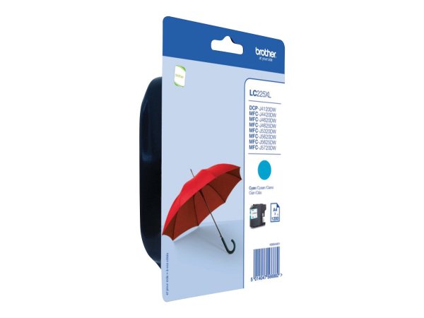 Brother LC225XLCBP - Ciano - 1 pz - 1200 pagine - Confezione singola