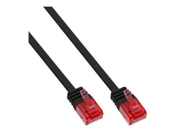 InLine Cavo patch Lan piatto - U/UTP - Cat.6 - nero - 0,5m