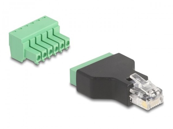 Delock RJ12 Stecker> Terminalblock Adapter 2-teilig - Adattatore