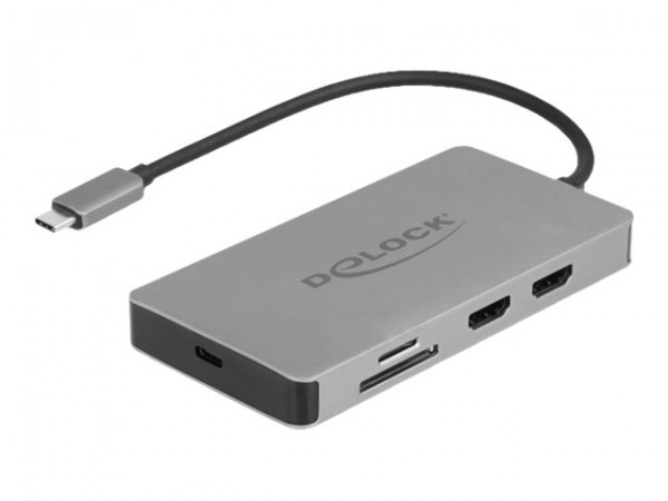 Delock Docking station USB Type-C 4K - Dual HDMI MST / USB 3.2 / SD / LAN / PD 3.0 - Cablato - USB 3