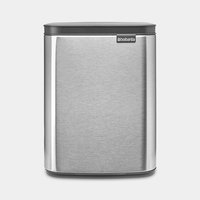 Brabantia Bo Waste Bin - 7 L - Rettangolare - Acciaio - Nero - Acciaio - Acciaio - Manuale