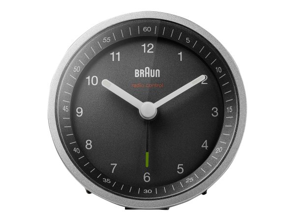 Braun BC07SB-DCF - Sveglia al quarzo - Rotondo - Nero - Argento - Analogico - Batteria - Stilo AA