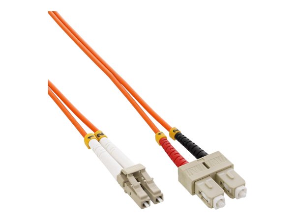 InLine Cavo Duplex - LC/SC 50/125µm - Fibra Ottica OM2 - 0,5m
