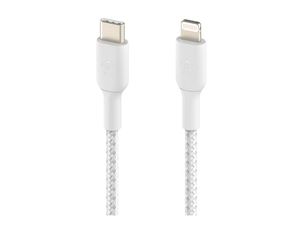 Belkin CAVO INTRECCIATO DA USB-C A LIGHTNING 2M - 2 m - Lightning - USB C - Maschio - Maschio - Bian