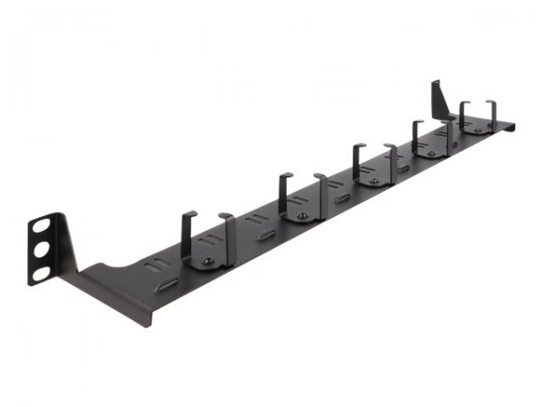 Delock Pannello di gestione per fibra ottica da 19? 1U nero - Montaggio a rack - 1U - Nero - Metallo