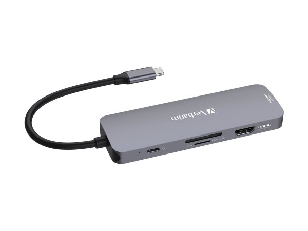 Verbatim CMH-08 - USB tipo-C - HDMI - USB 3.2 Gen 1 (3.1 Gen 1) Type-A - USB tipo-C - MicroSD (Trans