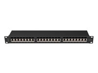 Lanberg PPSA-1024-B - Cat6a - F/UTP (FTP) - Nero - ABS - Metallo - Montaggio a rack - 1U