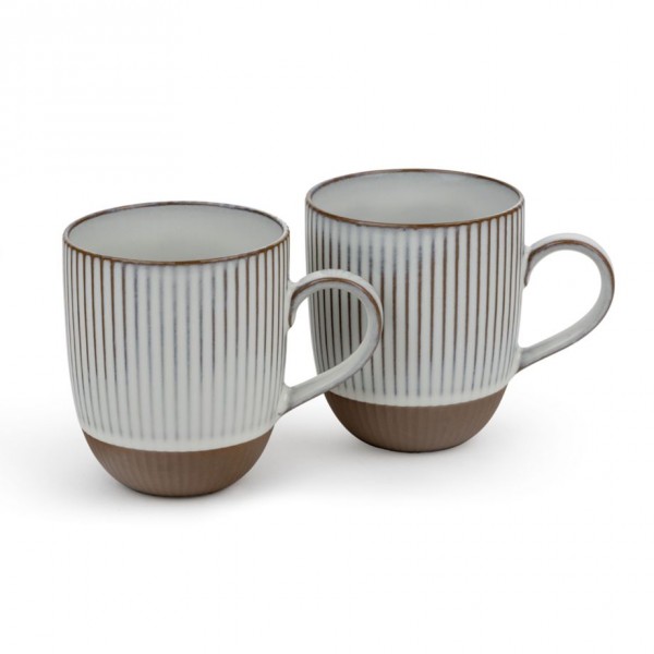Bredemeijer Group 1x2 Bredemeijer Mugs Ingo 450ml Tassen Steingut weiße Str.147081