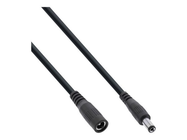 InLine Cavo di prolunga DC - maschio/femmina 5,5x2,1mm - AWG18 - nero - 0,5m