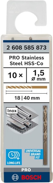 Bosch pro Punta elicoidale in acciaio inox HSS-Co