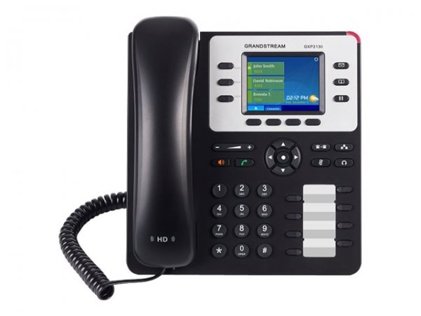 Grandstream GXP2130 v2 - IP Phone - Nero - Grigio - Cornetta cablata - 3 linee - 2000 voci - Digital