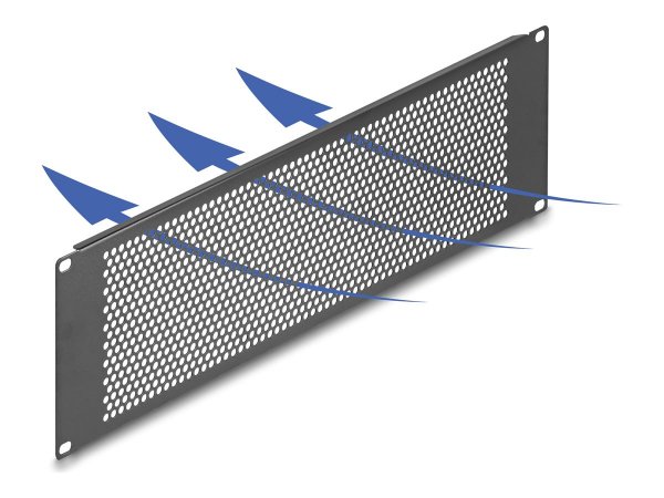 Delock 19" Blindpanel mit runden Löchern schwarz - Accessori rack