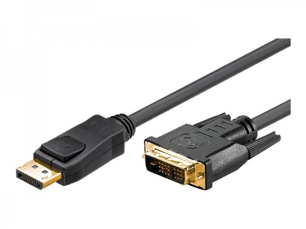 Goobay 2m DP/DVI - 2 m - DisplayPort - Oro - Nero - Maschio/Maschio - 1 pz