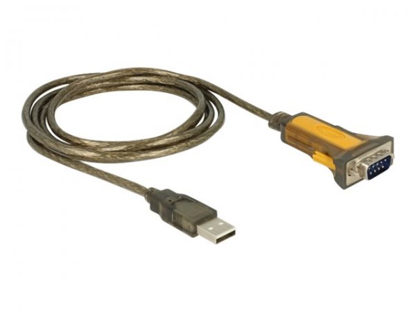Delock 65840 - Nero - Giallo - 1,5 m - USB tipo A - DB-9 - Maschio - Maschio