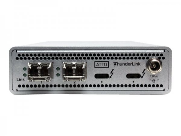 ATTO ThunderLink Dual 40Gb to 10Gb Ethernet Thunderbolt 3 Adapter SFP+ and IEC - Ethernet