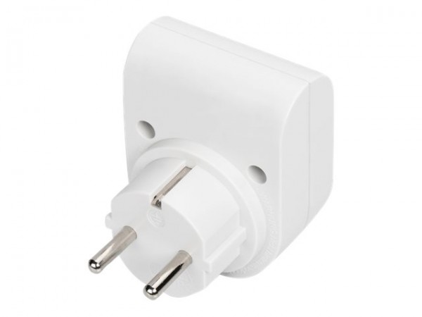 DIGITUS Adattatore con protezione contro le sovratensioni - 1 presa(e) AC - Tipo E/F - 230 V - 50 Hz