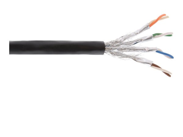 InLine Matassa Cavo Cat.7a - S/FTP(PiMF) - 1200MHz - halogenfree - nero - PE - 500m