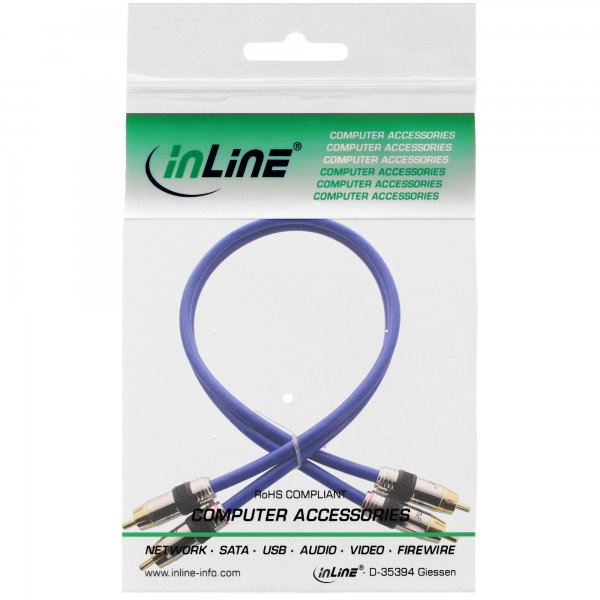 InLine Cavo Audio Digital & Video 2x RCA M-M - 15m - dorato - PREMIUM