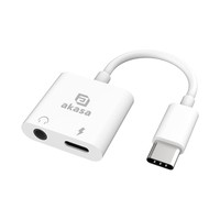 Akasa USB Type-C to Headphone Jack & PD 15W charging port - Cavo