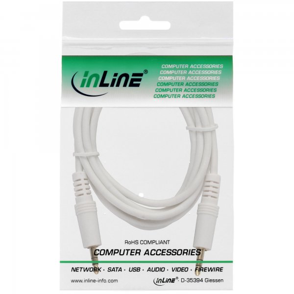 InLine Cavo Jack 3,5 mm Maschio/Maschio - Stereo - Bianco/Oro - 2 m