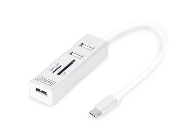 DIGITUS OTG USB 2.0 Typ C Hub mit Kartenleser