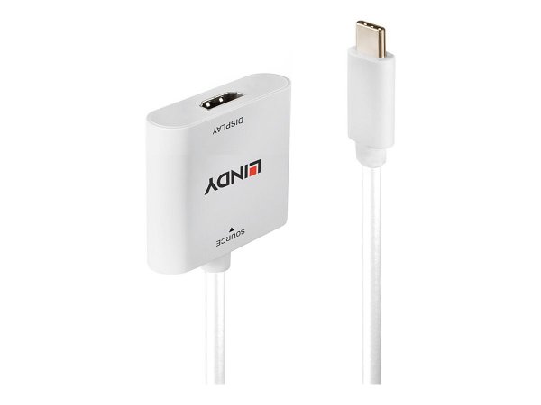Lindy 43339 - 0,1 m - USB tipo-C - HDMI - Maschio - Femmina - Dritto