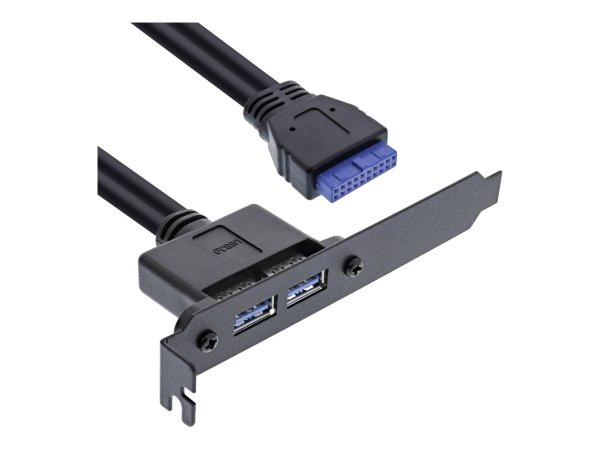 InLine Staffa PCI - 2 porta USB 3.0 esterne - 1x IDC 19 pin femmina interna - 0,5m