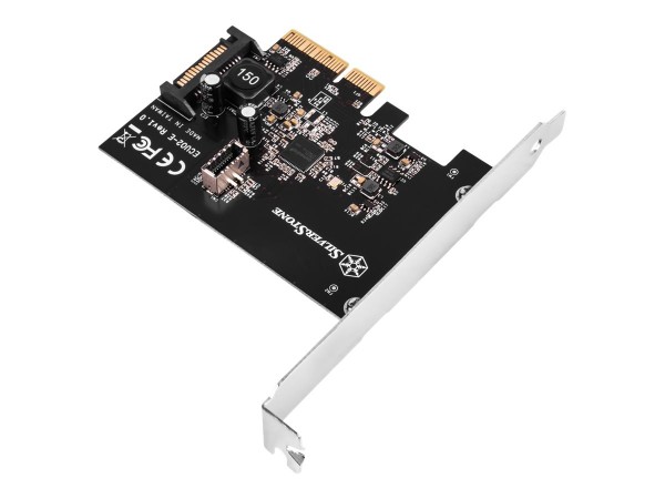 SilverStone ECU02-E - PCIe - USB 3.2 Gen 2 (3.1 Gen 2) - A basso profilo - PCIe 3.0 - Nero - 10 Gbit