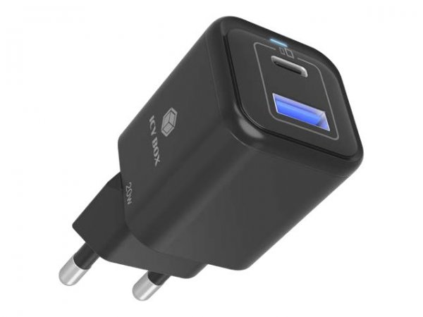 ICY BOX 2 Port USB 20 W Schnellladegerät für Mobilgeräte 1x Type