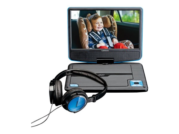Lenco DVP-910 - Lettore DVD portatile - Convertibile - Nero - Blu - CD,DVD - 22,9 cm (9") - TFT
