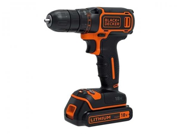 Black & Decker BDCDC18 - Trapano con impugnatura a pistola - 1 cm - 650 Giri/min - 2,5 cm - 1 cm - 6