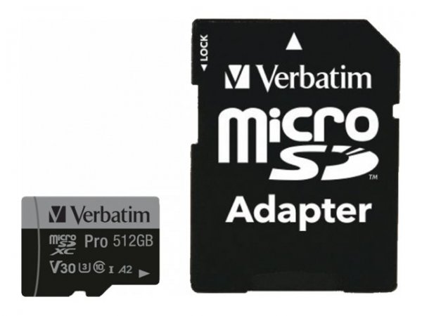 Verbatim 47046 - 512 GB - MicroSDXC - Classe 10 - UHS-I - 100 MB/s - 90 MB/s