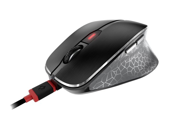 Cherry MW 8C ERGO - Maus - ergonomisch - optisch - 6 Tasten - kabellos - 2.4 GHz, Bluetooth 4.0 - ka