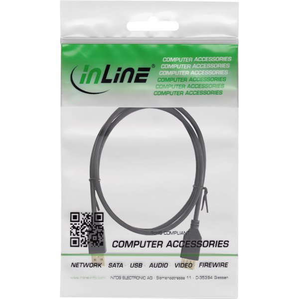 InLine Cavo USB 2.0 A maschio / A femmina - prolunga - dorato - nero - 1,5m
